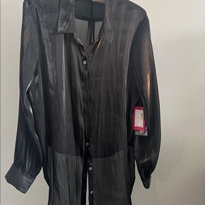 Vince Camuto Black Sheer Blouse